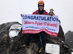 10C Jerome Ryan And Dangles Holding Banner From Adventure Indonesia On Carstensz Pyramid Summit 4884m